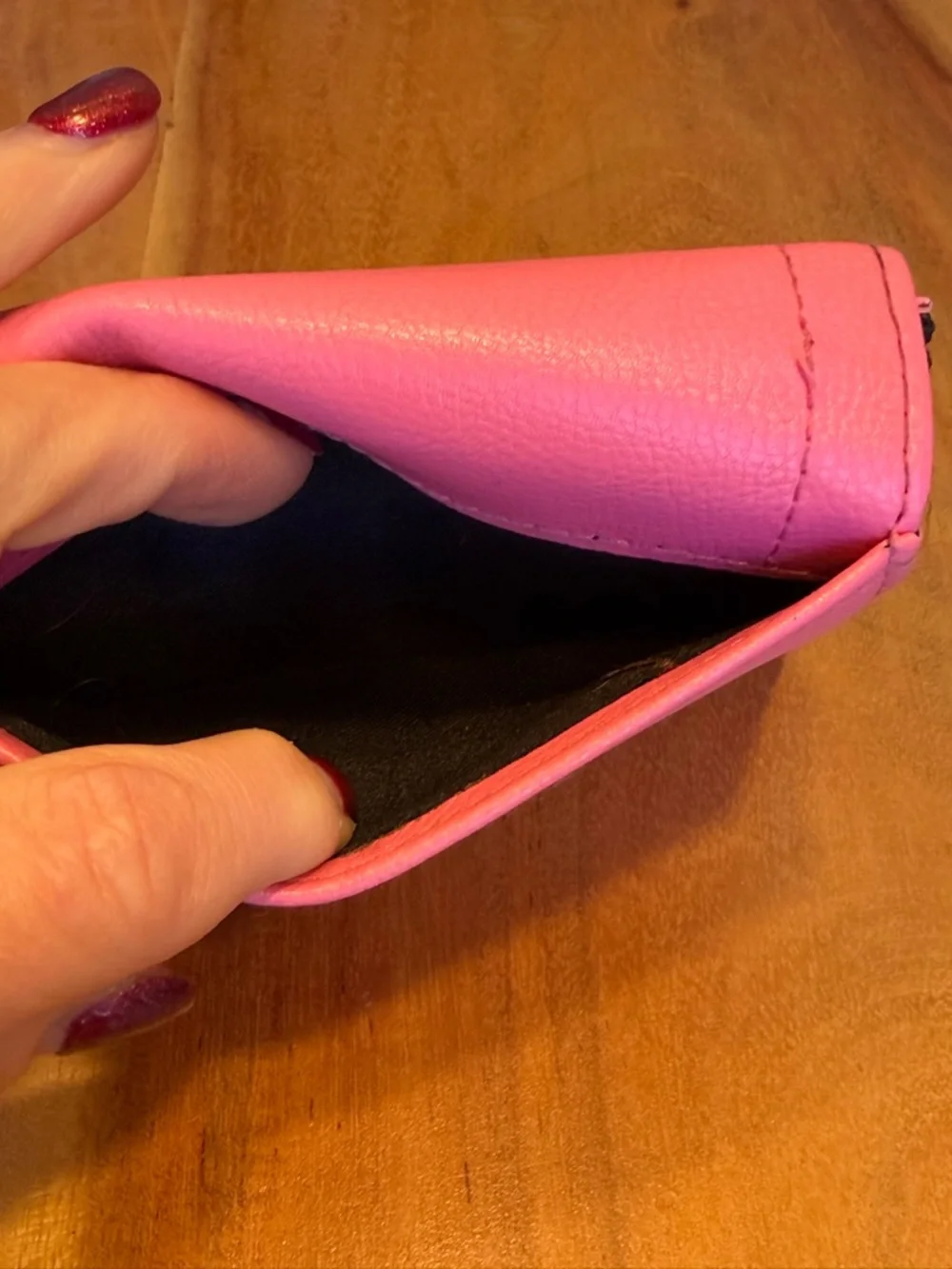 Barbiecore Pink Faux Leather Compact‎ Wallet Snap Closure  (VGUC)
